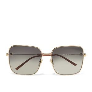 Gucci Oversized square-frame gold-tone sunglasses